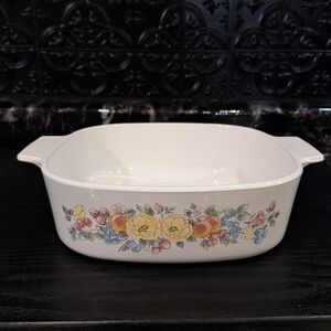Corningware Orchard Rose A2B 2 Liter Square Casserole Floral Baking Dish